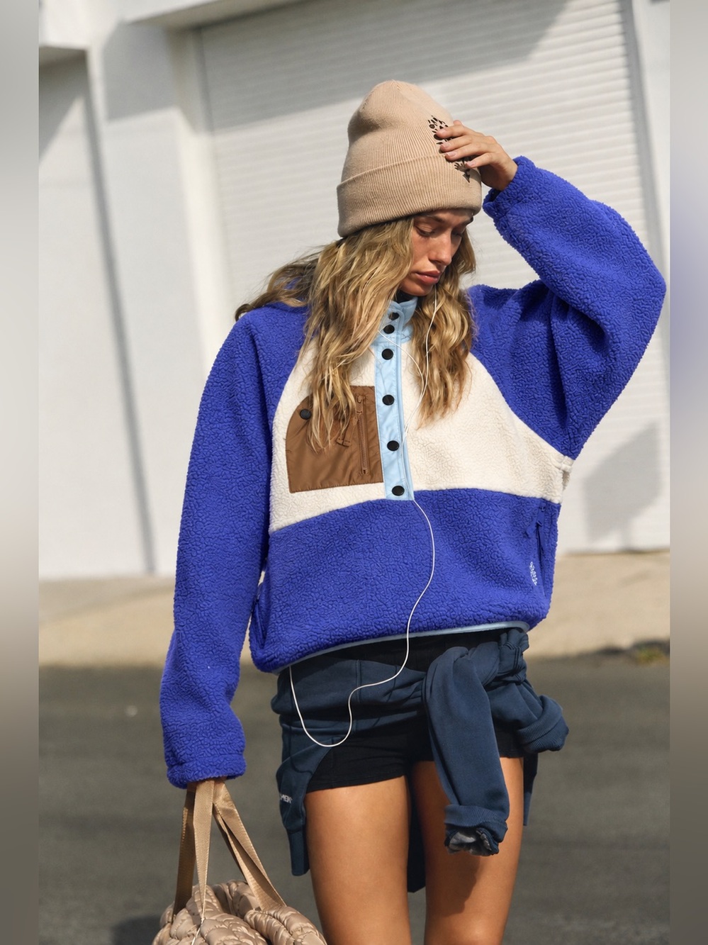 NWT Free People Size XS Hit The Slopes Colorblock Fleece Pullover